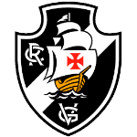 0-48928 Escudo do Vasco da Gama com detalhes em preto e branco.