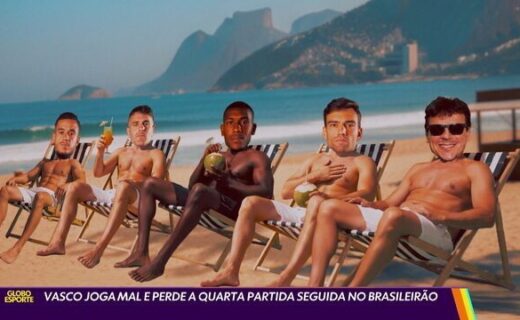 Vasco joga mal em dia de praia com amigos.