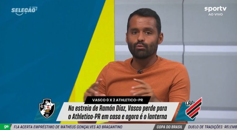 Conrado Santana durante o programa Seleção SporTV