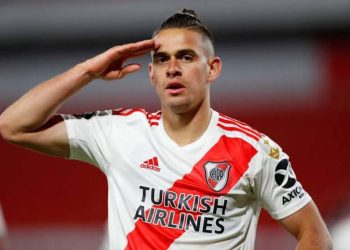 Rafael Borré nos tempos de River Plate, da Argentina