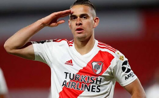 Rafael Borré nos tempos de River Plate, da Argentina