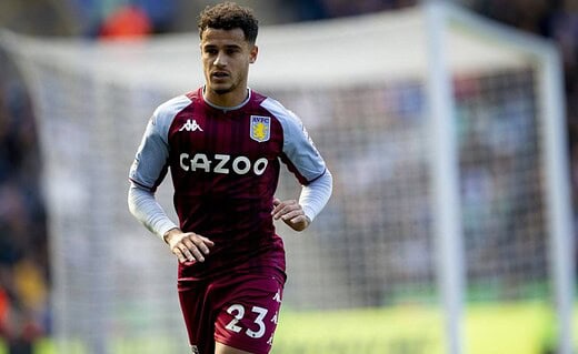 Philippe Coutinho em campo pelo Aston Villa-ING