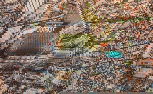 Vista aérea de São Januário e sua redondeza, incluindo a Barreira do Vasco