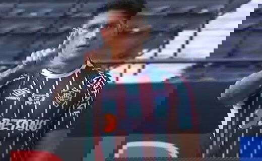 Germán Cano comemorando gol contra o Vasco pelo Fluminense