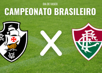 Cores do escudo do Vasco e Fluminense em fundo de estádio.