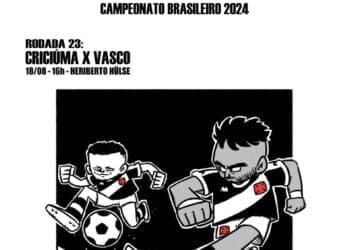 Veja a arte promocional do jogo entre Criciúma e Vasco