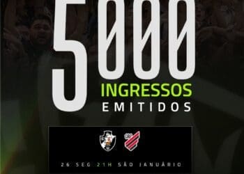 5 mil ingressos já foram vendidos para o jogo entre Vasco e Athletico-PR pelo Brasileiro