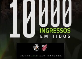 10 mil ingressos já foram vendidos para o jogo entre Vasco e Athletico-PR, válido pelo Brasileiro
