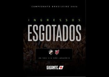 INGRESSOS PARA VASCO X ATHLETICO-PR, PELO BRASILEIRO, FORAM TOTALMENTE VENDIDOS