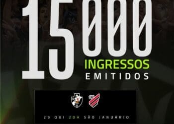 15 mil ingressos já foram emitidos para Vasco x Athletico-PR, pela Copa do Brasil