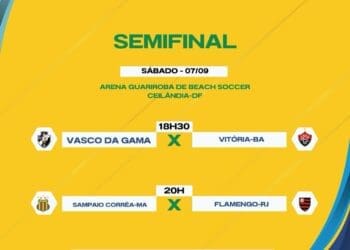 Futebol de Areia: Vasco e Vitória se enfrentam neste sábado às 18h30 na semifinal da Supercopa do Brasil