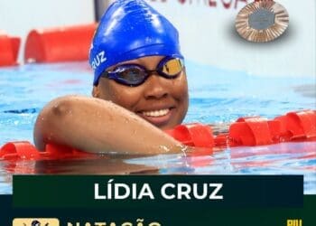 Natação Paralímpica: Lídia Cruz ganha bronze nos 50m costas da classe S4 nos Jogos Paralímpicos de Paris.