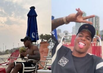 Emerson Rodríguez curte dia ensolarado na praia da Barra da Tijuca; confira as imagens!