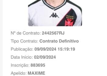 Maxime Dominguez foi inscrito no BID da CBF e tem a possibilidade de jogar contra o Urubu no próximo domingo.