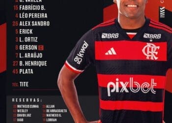 Confira a escalação do Urubu para a partida contra o Vasco.