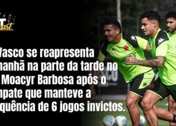 Elenco do Vasco realizará treinamento na tarde desta terça-feira no CT Moacyr Barbosa.