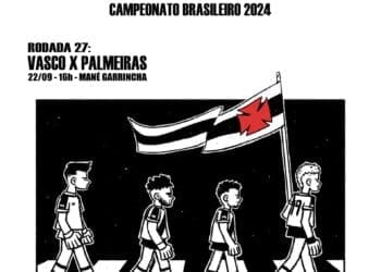 Confira a arte promocional do jogo entre Vasco e Palmeiras.