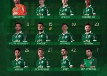 Confira a escalação do Palmeiras para a partida contra o Vasco.