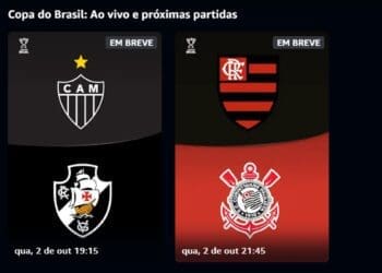 Amazon Prime Video confirma data e horário do jogo entre Atlético-MG e Vasco: 02 de outubro às 19h15.
