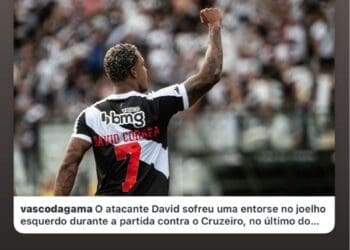 Jogadores da equipe enviam mensagens de apoio ao atacante David para uma pronta recuperação.
