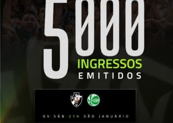 Já foram disponibilizados 5 mil ingressos para a partida entre Vasco e Juventude.