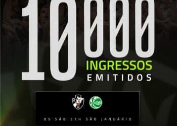 Já foram vendidos 10 mil ingressos para o jogo Vasco x Juventude.