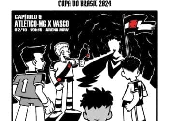 Confira a arte promocional do jogo Atlético-MG contra Vasco.