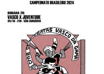Confira a arte promocional do jogo Vasco x Juventude.