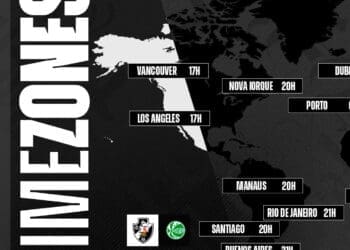 Vasco anuncia os horários do jogo contra o Juventude em diferentes regiões globais.