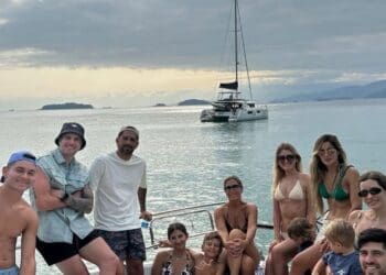 Vegetti desfrutou de um tempo livre ao lado dos argentinos Agustín Rossi, Carlos Alcaraz e Emiliano Díaz.