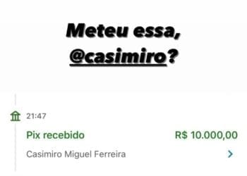 Cazé contribui com R$ 10 mil para a celebração organizada pela torcida para o jogo entre Vasco e Atlético-MG.