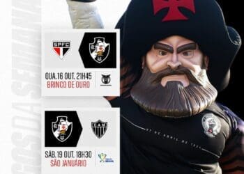 Vasco terá confrontos contra o São Paulo na quarta-feira e o Atlético-MG no sábado.