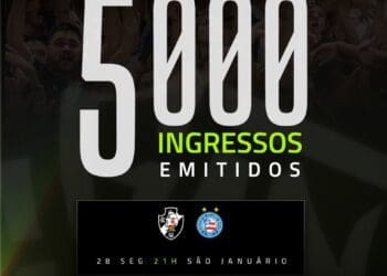 Já foram liberados 5 mil bilhetes para o confronto Vasco x Bahia.