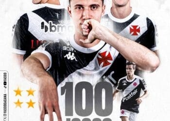 Vasco presta homenagem a Lucas Piton, que alcançará a marca de 100 jogos com a camisa do clube nesta segunda-feira.