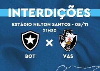 CET-Rio divulga informações sobre as interdições nas proximidades do Engenhão para o clássico entre Botafogo e Vasco.