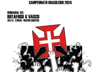 Confira a arte promocional do jogo Botafogo x Vasco.