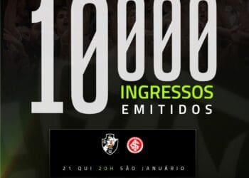 Já foram vendidos 10 mil ingressos para o confronto entre Vasco e Internacional.