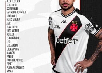 Vasco anuncia a lista de jogadores convocados para o confronto contra o Corinthians.