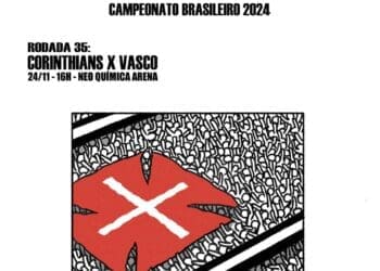 Confira a arte promocional do jogo Corinthians x Vasco.
