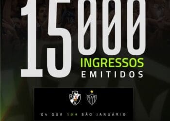 15 mil ingressos já foram vendidos para o jogo entre Vasco e Atlético-MG.