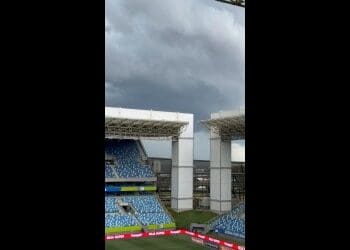 Chuva intensa está prestes a atingir a Arena Pantanal, onde acontece o jogo entre Cuiabá e Vasco.