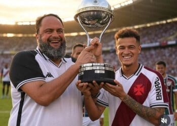 Vascaínos criam montagem de Marinakis celebrando a Libertadores ao lado de Philippe Coutinho