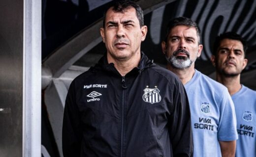 Fábio Carille durante jogo entre Santos e Brusque, pela Série B Raul Baretta/Santos FC