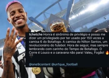 Tchê Tchê faz despedida do Botafogo nas redes sociais