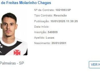 Rescisão de Lucas Freitas é divulgada no BID da CBF e zagueiro já é visto com a camisa do Vasco