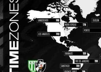 Vasco divulga o horário da partida contra o Boavista em diferentes regiões do planeta.