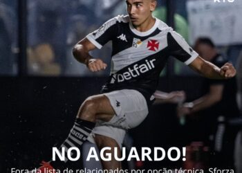 Vasco espera ofertas por Sforza, que ficou de fora da lista para a partida contra o Madureira.