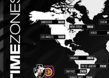 Vasco divulga horário da partida contra o Madureira em diferentes fusos horários globais