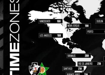 Vasco divulga os horários da partida contra a Portuguesa em diversas regiões do mundo.