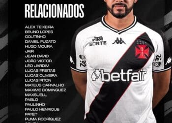 Confira os convocados do Vasco para a partida contra a Portuguesa.
